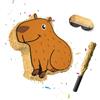 Relaxdays Pinata, 3 pz., Capibara da Appendere, con Bastone & Maschera, Vuota, Marrone