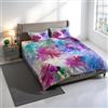 Italian Bed Linen Parure Copripiumino Stampa Digitale KIOSA, 100% cotone Made in Italy, Set Copripiumino Letto Matrimoniale Sacco Piumino 250x200cm+2 federe 50x80cm - KIO646