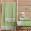 PETTI Artigiani Italiani - Asciugamani Bagno in 100% Spugna di Cotone, Set Asciugamani 1+1, 2 Pezzi 1 Asciugamano Viso e 1 Asciugamano Mani, Verde Salvia