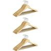 WENKO Grucce sagomate Eco 8 pezzi - set 8 appendini, asta portapantaloni, intaglio per gonne, Legno, 45 x 23.5 x 1.2 cm, Marrone (Confezione da 3)