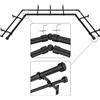 Mayrhyme Bastoni per tende per finestre a doppio angolo con terminali in alluminio e staffe, diametro 2,5 cm, asta doppia regolabile su 2 lati, 50,8-91,4 cm e 91,4-182,9 cm, doppia asta centrale