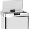 KITCHEN MOVE Coperchio della Spazzatura Automatico Rettangolare Modello Daytona 60L Cromo, ABS, Inox, 42.3x27xH8cm