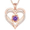 CDE Collana Donna Cuore Regalo Gioielli Donna Pendente Argento S925 Placcata Oro con Pietra di Nascita per Festa Della Mamma Compleanno San Valentino per Lei Mamma Fidanzata Moglie con 5A Cubic Zirconie