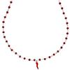 Remo Gammella Collana Donna Cornetto Rosso Portafortuna Argento 925 e Pietre, varianti bagnate in Oro Rosa/Giallo, collana con portafortuna pendente. Lunghezza 47 cm (Argento/Rosso)