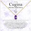 Bramart Collana Cugina Pietra Ametista Regali per lei Idea Regalo per cugine Argento Oro Natale Compleanno Motivazionale - Cofanetto con DEDICA incluso (Pietra Ametista Cugina oro)