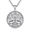 Friggem Collana Vichinga Argento 925 per Uomo Donna, Collana con Ciondolo Vichinga Vegvisir Albero della Vita Yggdrasil, Gioielli Vichinghi Uomo