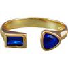 NicoWerk anello da donna in argento insolito realizzato in argento sterling 925 stretto dorato con pietre blu forme zirconi regolabile aperto SRI728