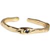NicoWerk Anello da donna in argento sterling 925 placcato oro, con struttura in pietra, zirconi, semplice, elegante, filigrana blu, aperto SRI1002