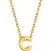 Supcare Collana Donna in Acciaio Inossidabile，Ciondolo Donna Oro con Lettera C Lunga 41cm+27cm estenzione di catena, Collana Ragazza Iniziale per Anniversario, Idee Regalo