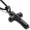 ZDaoBen Collana Croce Uomo Acciaio Inossidabile 316L Ciondolo Croce da Uomo Regali Gioielli Cristiani per Donna 60 cm