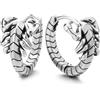 COOLSTEELANDBEYOND Uomo Acciaio Scorpione Circolari Orecchini, Cerniera Orecchini a Cerchio, Gotico Biker Punk Gioielli