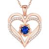CDE Collana Donna Cuore Regalo Gioielli Donna Pendente Argento S925 Placcata Oro con Pietra di Nascita per Festa Della Mamma Compleanno San Valentino per Lei Mamma Fidanzata Moglie con 5A Cubic Zirconie