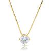 inSCINTILLE Punto Luce Collana Donna Argento 925 con Pietra di Zirconia Cubica (Diametro: 5 mm, Catena Oro - Pietra Bianca)
