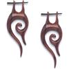 81stgeneration Orecchini a Spirale in Legno Fatti a Mano | Orecchini Pendenti in Legno con Perni a Bastoncino | Orecchini Tribali Marroni per Donne e Uomini | Orecchini Boho Statement