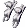 NicoWerk SOS146 - Orecchini da donna in argento 925 con gattino, idea regalo, misura unica, Argento sterling, Nessuna pietra preziosa