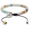 oasymala Bracciale Om Wish regolabile Meditazione Mala Preghiera Perline Yoga Om Gioielli intrecciati con perline Mala