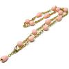 DodiGioielli.it Collana lunga donna con palline e gocce in pasta di corallo rosa - Handmade Made in Italy - Gioiello artigianale anallergico - Lunghezza 87 cm - DodiGioielli