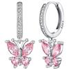 Bestyle Tormalina Orecchini Argento 925 Donna Orecchini a Farfalla Orecchini a Cerchio Antiallergico Regalo Compleanno San Valentino