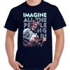 T-Shirt Di John Lennon, Imagine Chitarra Pace Hippie Psichedelico Tee Top