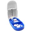 KMINA Taglia Pillole di Precisione con Lama in Acciaio, Bianco | Divide le Compresse a Metà, Scomparto Porta Medicine Integrato, 83 x 44 x 23 mm, Portatile da Viaggio e Borsa, Anziani