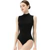 s.lemon Body Danza Classica Adulti, Donna Collo Alto Senza Maniche Body Danza Moderna 9284 Nero 160