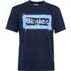 Blauer T-Shirt Stampa Graffiti