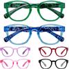 Eyekepper 6 Paia Panthos Occhiali da Lettura Cerniere a Molla Senza Viti Senza Metallo Lettori con Design Delle Aste Modellato per Donna +0.50
