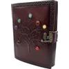 Keskin Diario Grimorio in Pelle Fatto a Mano - Libro degli Incantesimi e delle Ombre per Stregoneria, Wicca, Diario della Strega e Quaderno - Diario Vintage in Bianco per Incantesimi e Appunti Rituali, 17 x