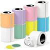 QUASON Etichette adesive termiche rotonde rotonde da 5,1 cm, 7 etichette autoadesive colorate per aziende, compatibili con Zebra, Rollo, MUNBYN, senza BPA (840 etichette/7 rotoli