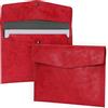 FYY Cartella portadocumenti in pelle PU, formato A4, organizer per documenti, busta, custodia per tablet, con chiusura magnetica a scatto, per casa, scuola, ufficio, cancelleria, rosso