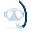 Cressi dal 1946 - Nautilus Combo Kid - Maschera Breezy Lenti in Policarbonato + Snorkel Mini Vibe Tubo TPR Boccaglio Silicone Ideale per Snorkeling e Nuoto in Superficie - Acqua Camo_Taglia Unica