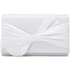iXebella Borsa da sera in raso con patta con fiocco per donna festa formale/ballo di fine anno/matrimonio.., bianco, Small