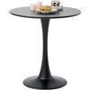 GrandCA HOME Tavolo da Pranzo Moderno Rotondo 70 cm con Piedistallo in Design Tulipano, Tavolo per il Tempo Libero Mid-Century per Cucina, Sala da Pranzo e Soggiorno, Nero-70