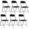 PALUPLUS Set 6 Sedie Flash Pieghevoli, misura aperta 44x47x82 cm, salvaspazio con struttura tubolare da 22 mm, seduta in PVC Imbottita e Piedi antiscivolo, per giardino, ufficio, campeggio (Nero)