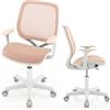 COSTWAY Sedia da Scrivania per Bambini, Sedia Girevole per Computer con Altezza Regolabile, 5 Ruote, Braccioli Morbidi, Mobile Ergonomica per Bambini 6-15 Anni (Rosa, Ruote Ordinarie)