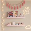 [en.casa] Set di 2 Mensole da Muro per Bambini Ripiani Portaoggetti Sospesi a Parete con Bordo per Cameretta Libri Giocattoli Decorazioni 60 x 10 x 5 cm - Rosa