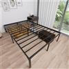 Froadp Telaio letto in metallo, 160 x 200 cm, altezza 37,5 cm, con spazio sotto il letto, in metallo, per ragazzi e adulti, colore nero