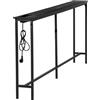 GOKHOMX Tavolo consolle stretto con stazione di ricarica, tavolo consolle da ingresso stretto da 180 cm, mobile dietro il divano per soggiorno, ingresso, corridoio, effetto marmo finto (nero, 180 x