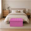 GX GARGIX Puff Pouf Contenitore Rettangolare velluto Panca Baule 76X38cm Trapuntato (ABD-8)