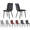 mcc direct Henri - Set di 2 sedie per sala da pranzo, in finta pelle con gambe in metallo, colore: Nero