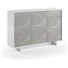 Trentiner Madia color grigio cemento e bianco con 3 ante, 1 cassetto e 4 ripiani interni 87x134x35 cm