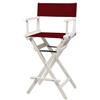 ZStyle Sedia Regista Sgabello Pieghevole Leggera Portatile Director Make Up Hotel Ristorante Casa Veranda Bar Trucco Legno Di Faggio Tessuto Alta Truccatrice (Fusto bianco - Tela bordeaux)