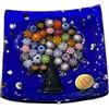 Argento e dintorni Piattino, Piatto soprammobile Albero della Vita in Vetro di Murano Fatto a Mano da Artigiani Secondo l'antica Lavorazione Veneziana con murrine Misura cm. 8x8 (Blu)