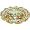 SICILIA BEDDA CAPACI Piatto Lampadario in Ceramica Caltagirone, Smerlato e Traforato, con Varie opzioni Misura (1Unità) Decoro Frutta Mista - Ø 30 cm
