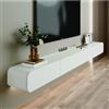 FPIGSHS Mobile sospeso per TV, Mobile TV Sospeso - Console Multimediale A Parete Con 2 Cassetti, Mobile TV Galleggiante Per Centro Di Intrattenimento per Casa Soggiorno Uffici (A, 140CM)