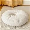 Generic Cuscino da Pavimento Rotondo Cuscino Tatami Giapponese Seduta da Terra Pouf Morbido Spesso E di Supporto Adatto per Sedia Imbottito per Soggiorno Ufficio Sala(Beige,50CM-2PCS)
