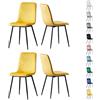 mcc direct Set di 4 sedie di design in velluto, gambe in metallo, sedie Lexi (giallo)