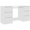 vidaXL Scrivania Bianca 140x50x77 cm in Legno Multistrato