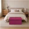 GX GARGIX Puff Pouf Contenitore Rettangolare velluto Panca Baule 76X38cm Trapuntato (ABD-6)