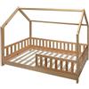 WEB2O Letto capanna per bambini, in legno naturale, 90 x 190 cm